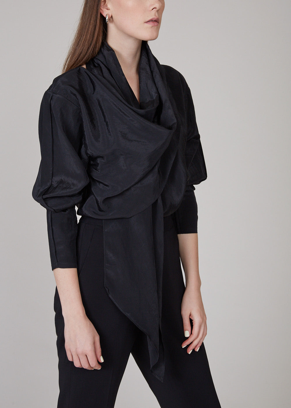 SHAINA MOTE - Shawl blouse - onyx