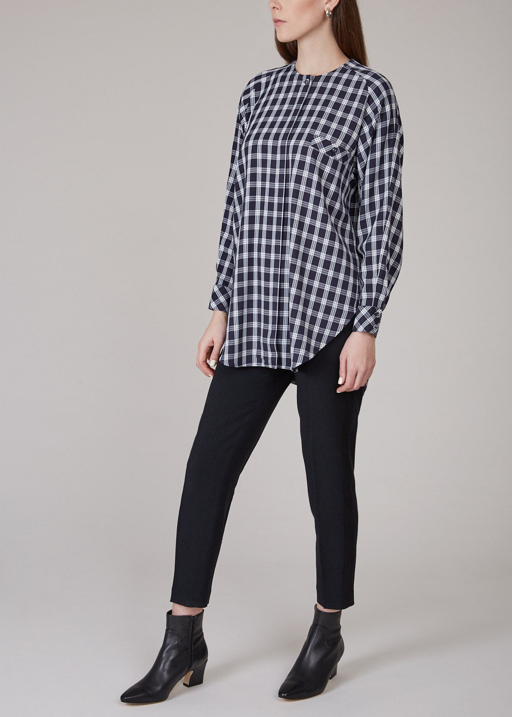 MR. LARKIN - Queenie plaid shirt - navy