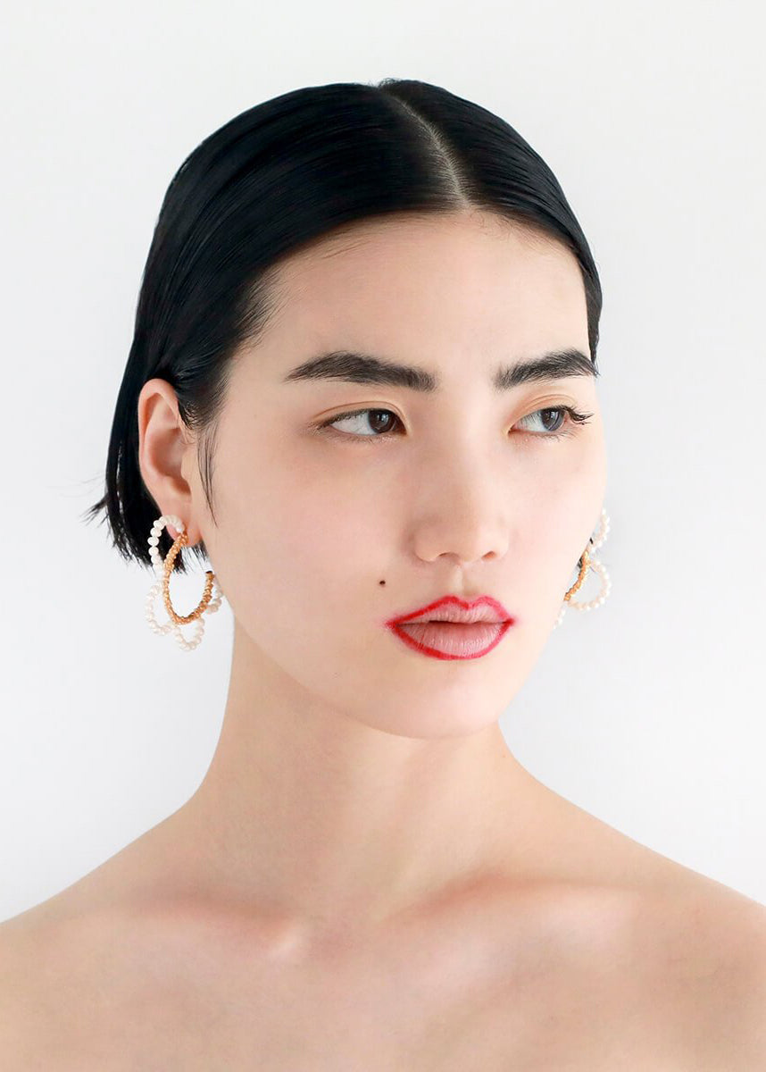 Mirit Weinstock PEARLS PEARLS STATEMENT HOOPS