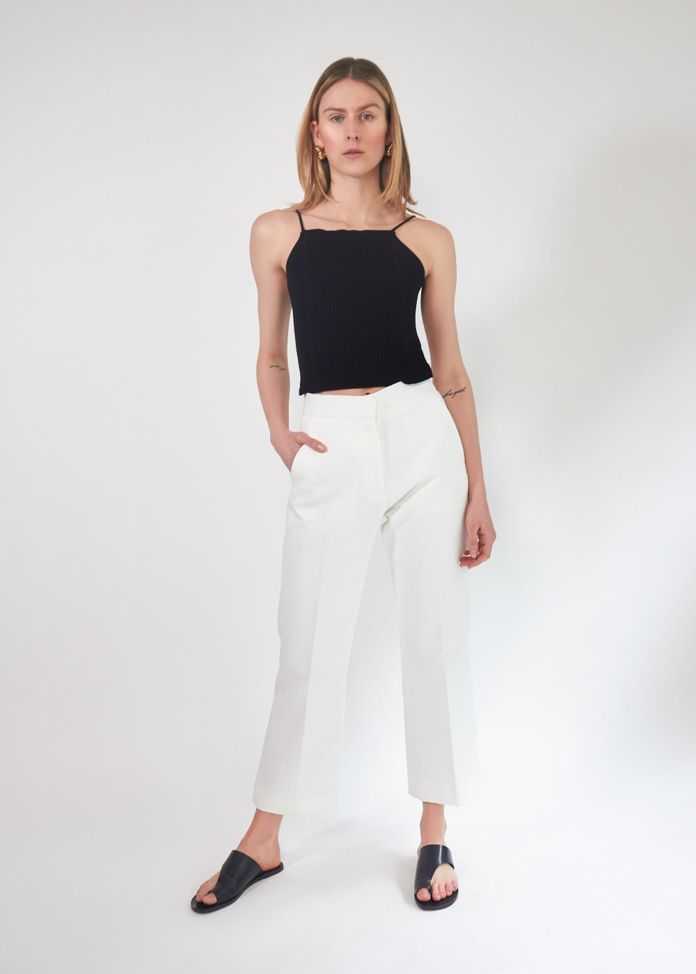 Kick Flare Suit Pants - panna