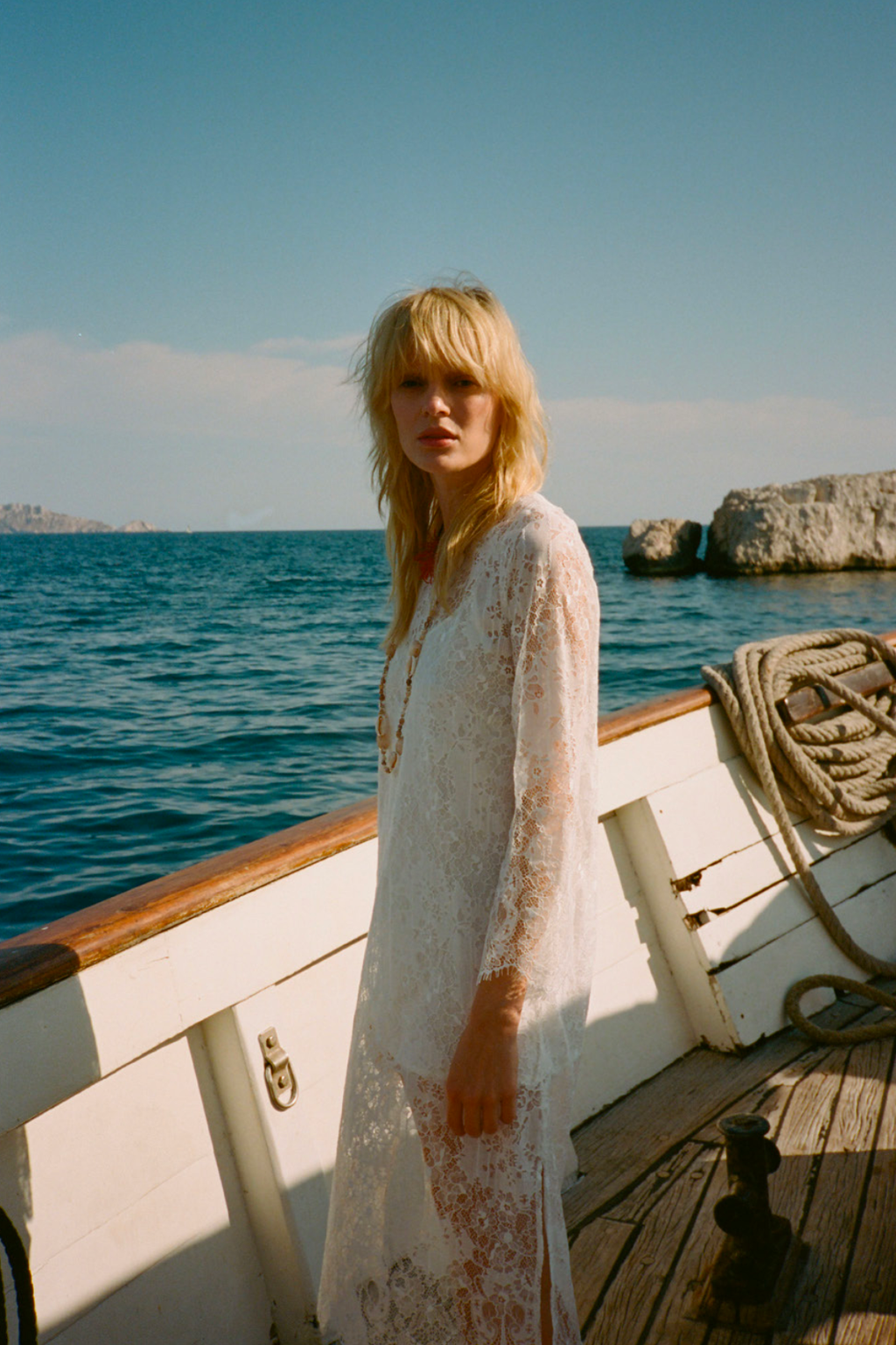 ROSEANNA Monza Guipure Dress - white lace