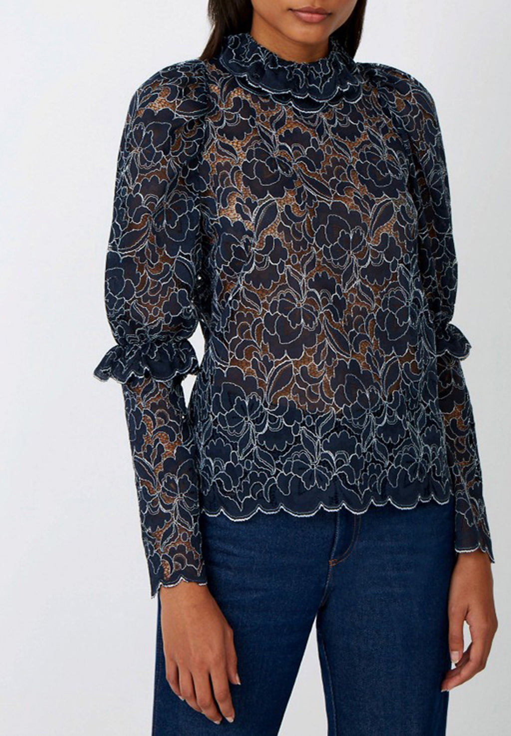ROSEANNA Victoire Blouse - Navy