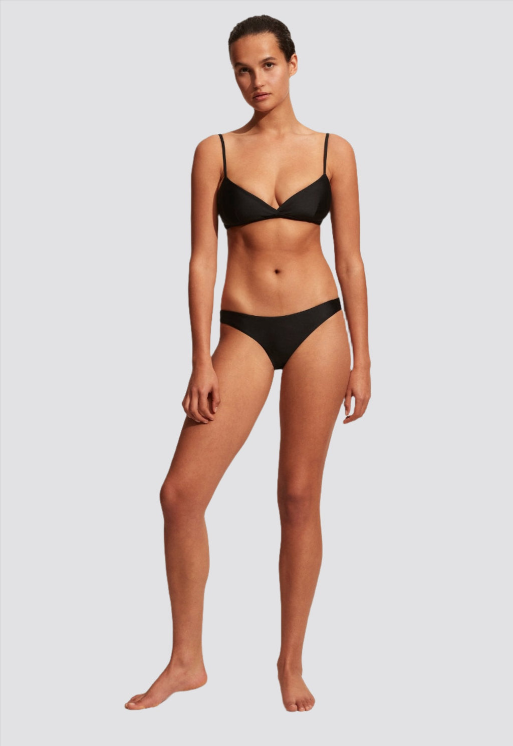 MATTEAU Tri Bikini Crop Top - Black