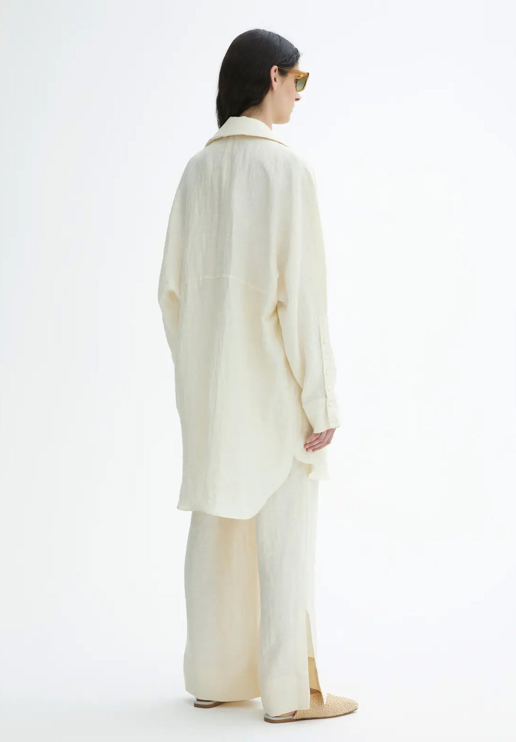 house of dagmar weites weisses leinen shirt