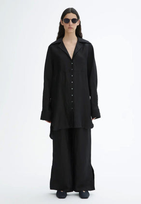 HOUSE OF DAGMAR LEINEN SHIRT SCHWARZ