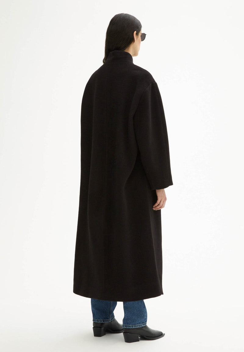 Oversize Belted Coat - black