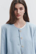 Veste légère classique en tweed - Bleu clair