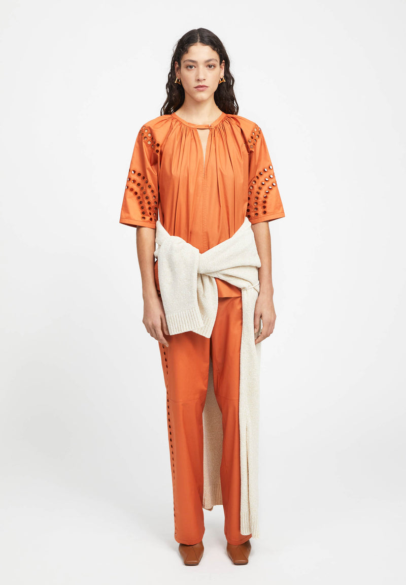 Pyle Short Sleeved Top - brick