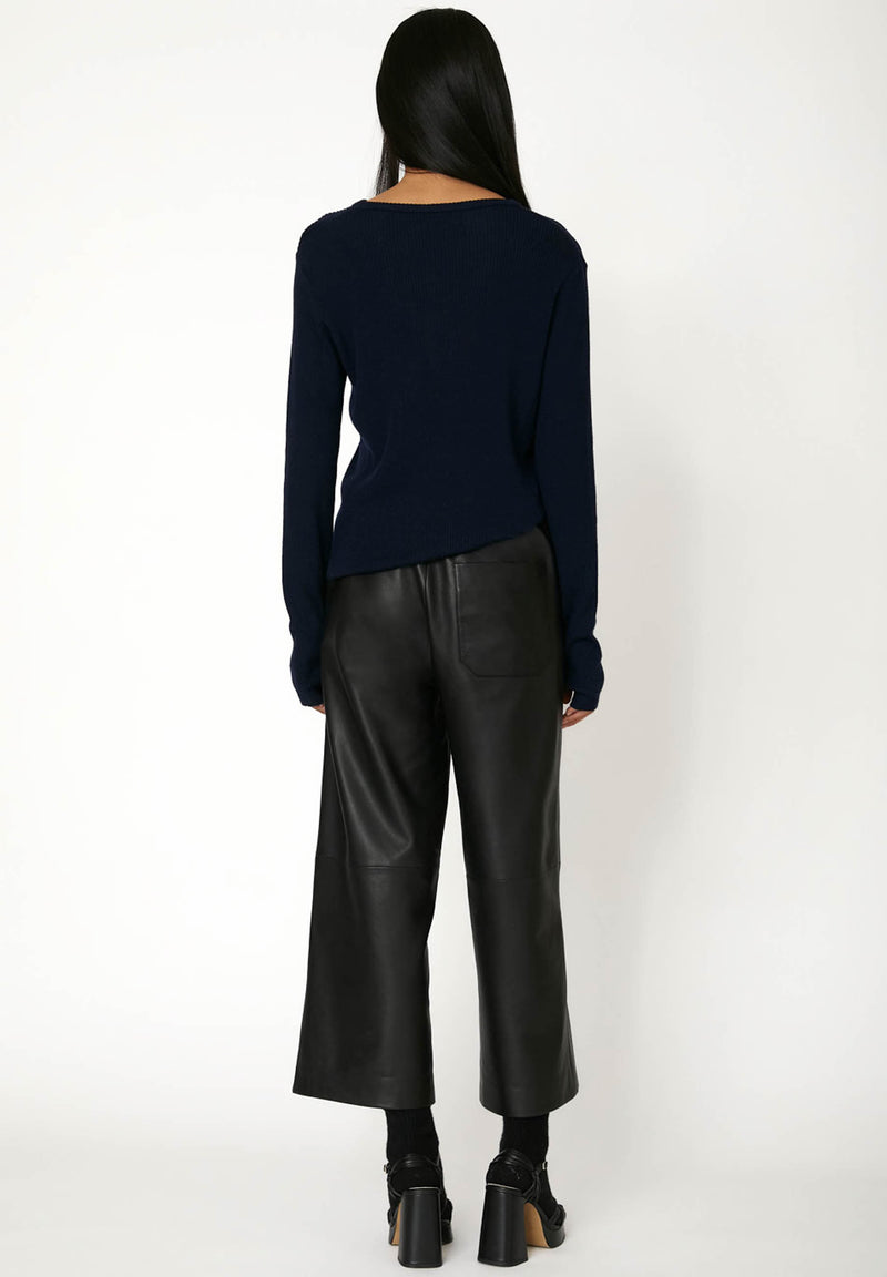 Tadao Leather Pants - black