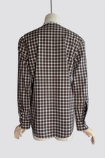 Lace Collar Shirt - Brown Check