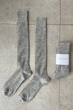 School Girl Socks (Merio Wool Blend) - Grey Melange