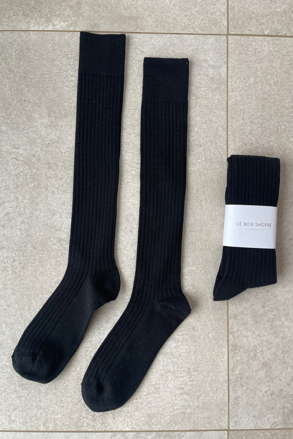 School Girl Socks (Merio Wool Blend) - Black