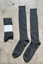 Schulmädchen-Socken (Merio-Wollmischung) – Anthrazit-Melange
