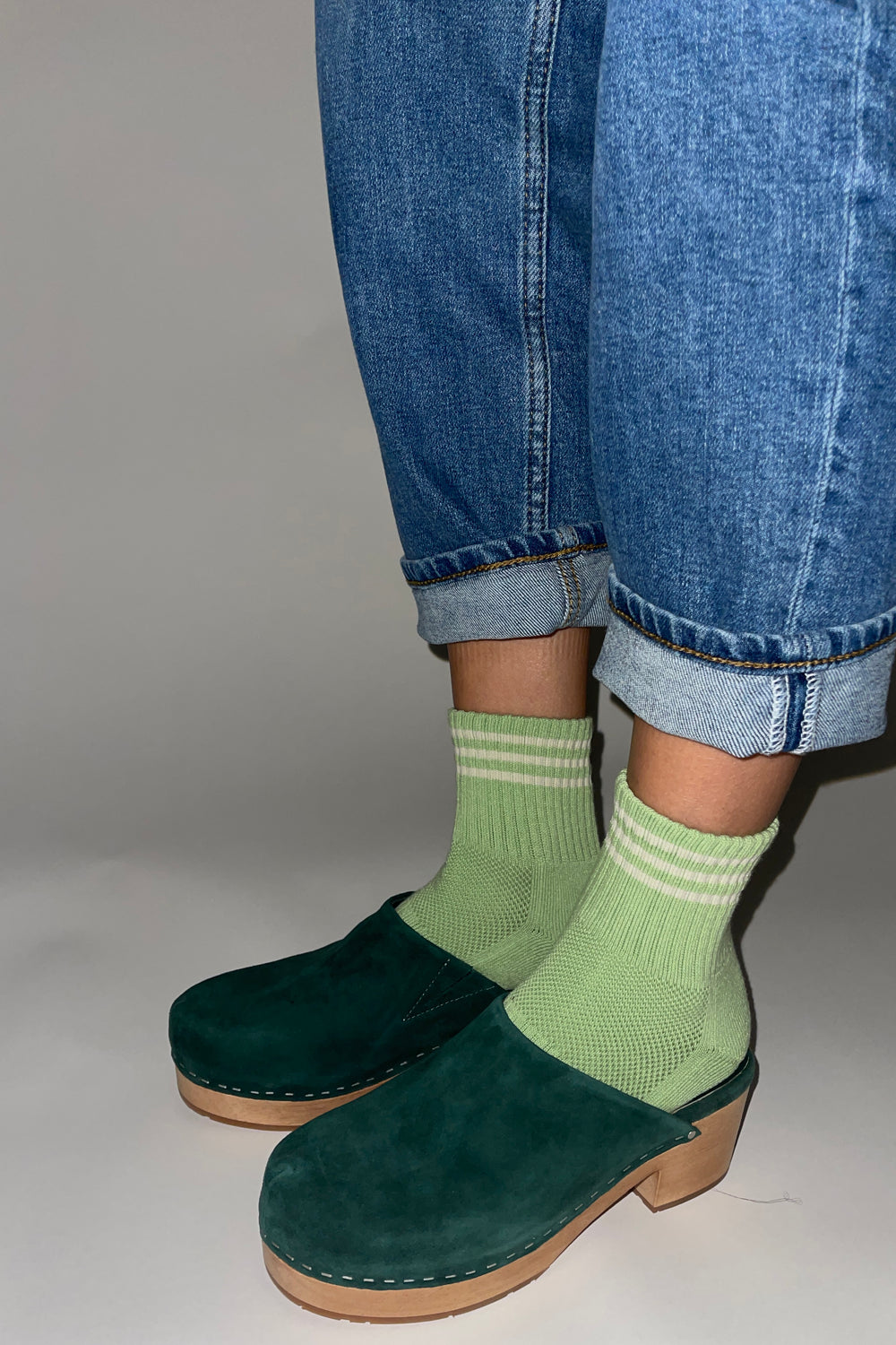 Girlfriend-Socken – Grünes Blatt