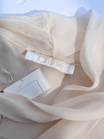 Pleated Tie Silk Blouse - Cream