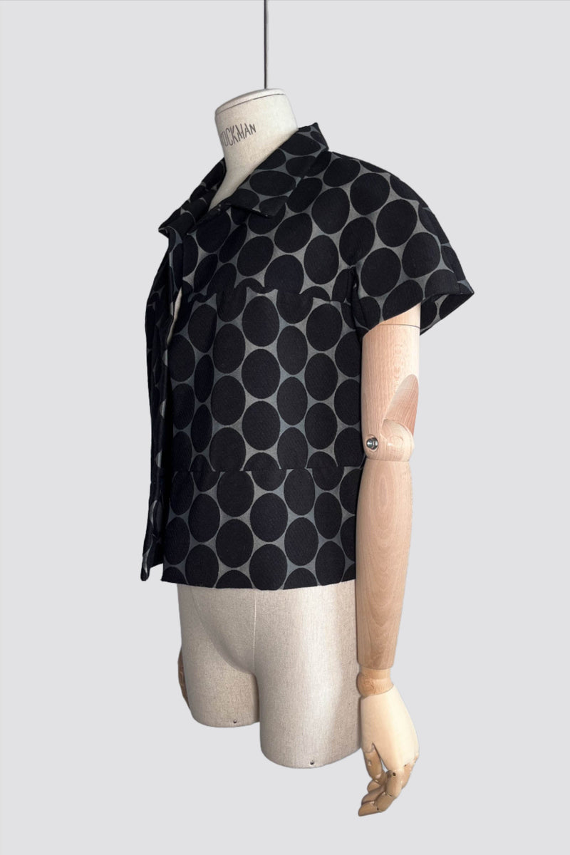 Jaquard Short Sleeve Jacket - Black pattern