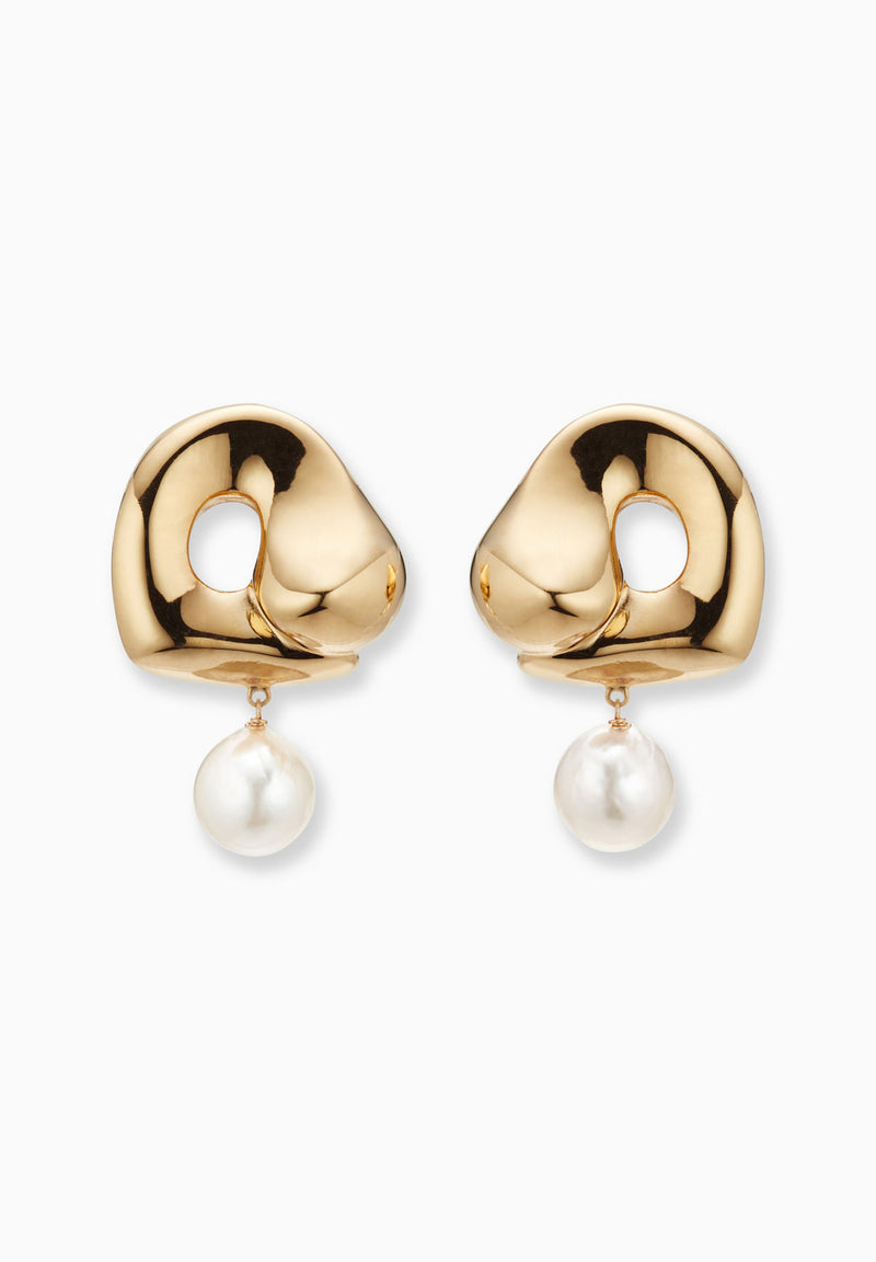 Large Sandra Earrings - Gold Vermeil / Pearl