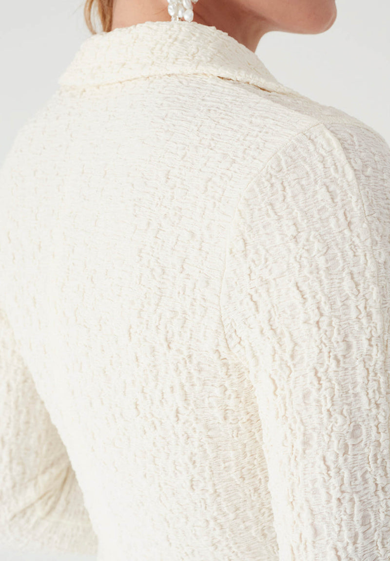 Lowry Top - seersucker off white