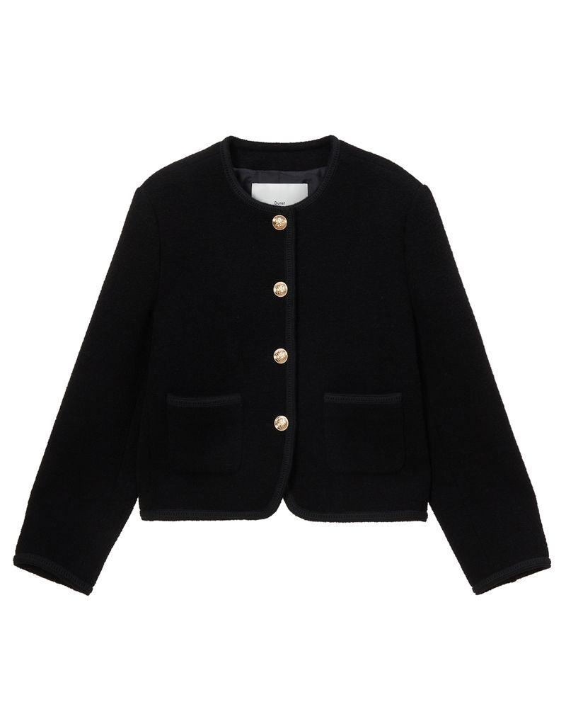 Classic Boucle Tweed Jacket - black
