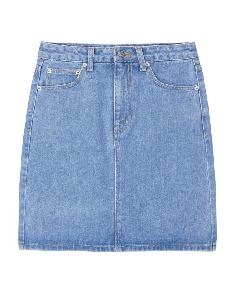 Midi Denim Skirt - classic blue