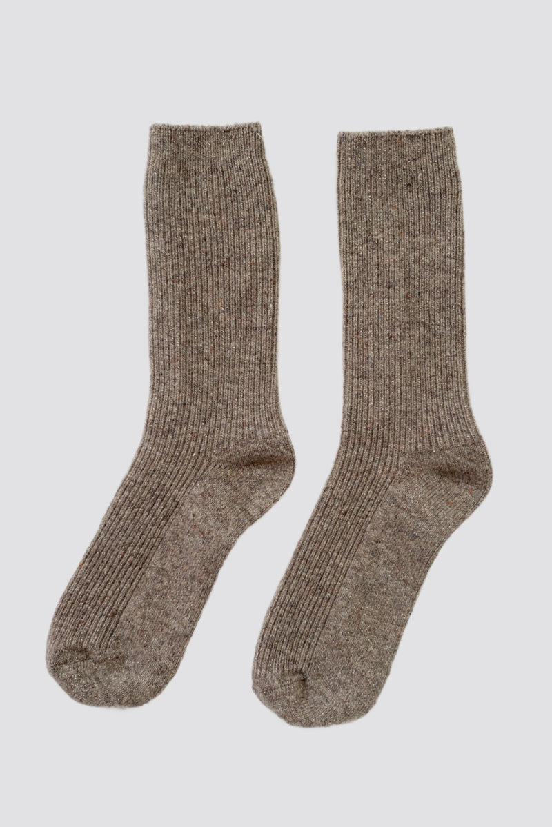 Winter Sparkle Socks - nutmeg