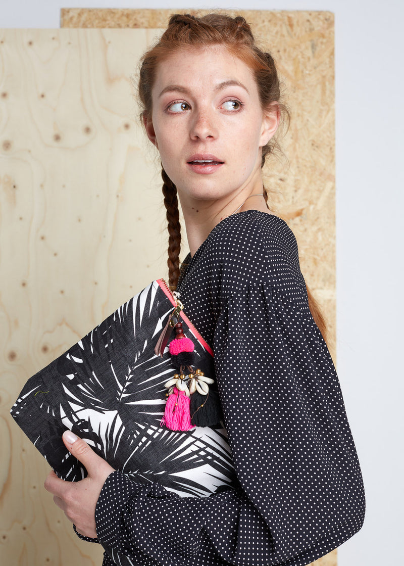 JADE TRIBE - Aloah Clutch - black/white