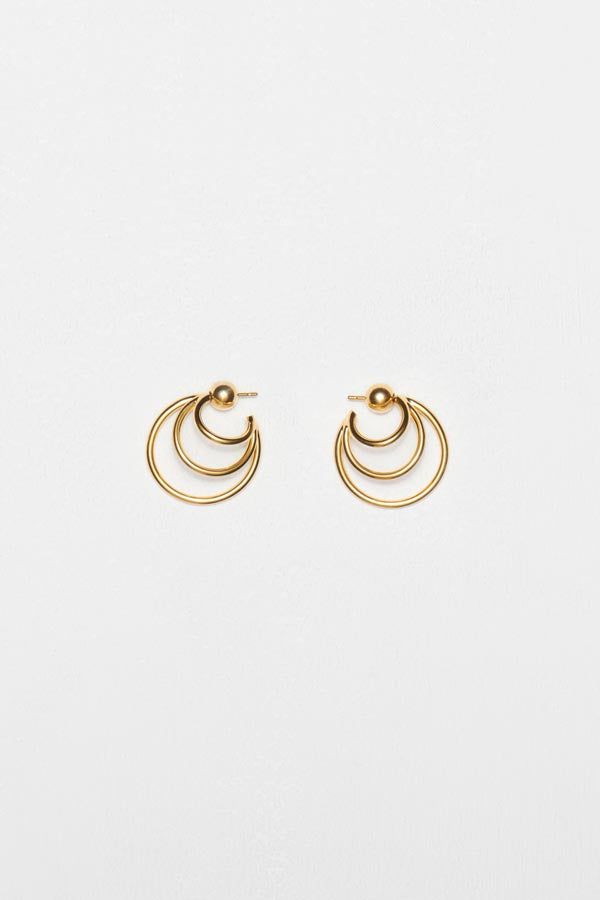 Small Triple Layered Hoops - Gold
