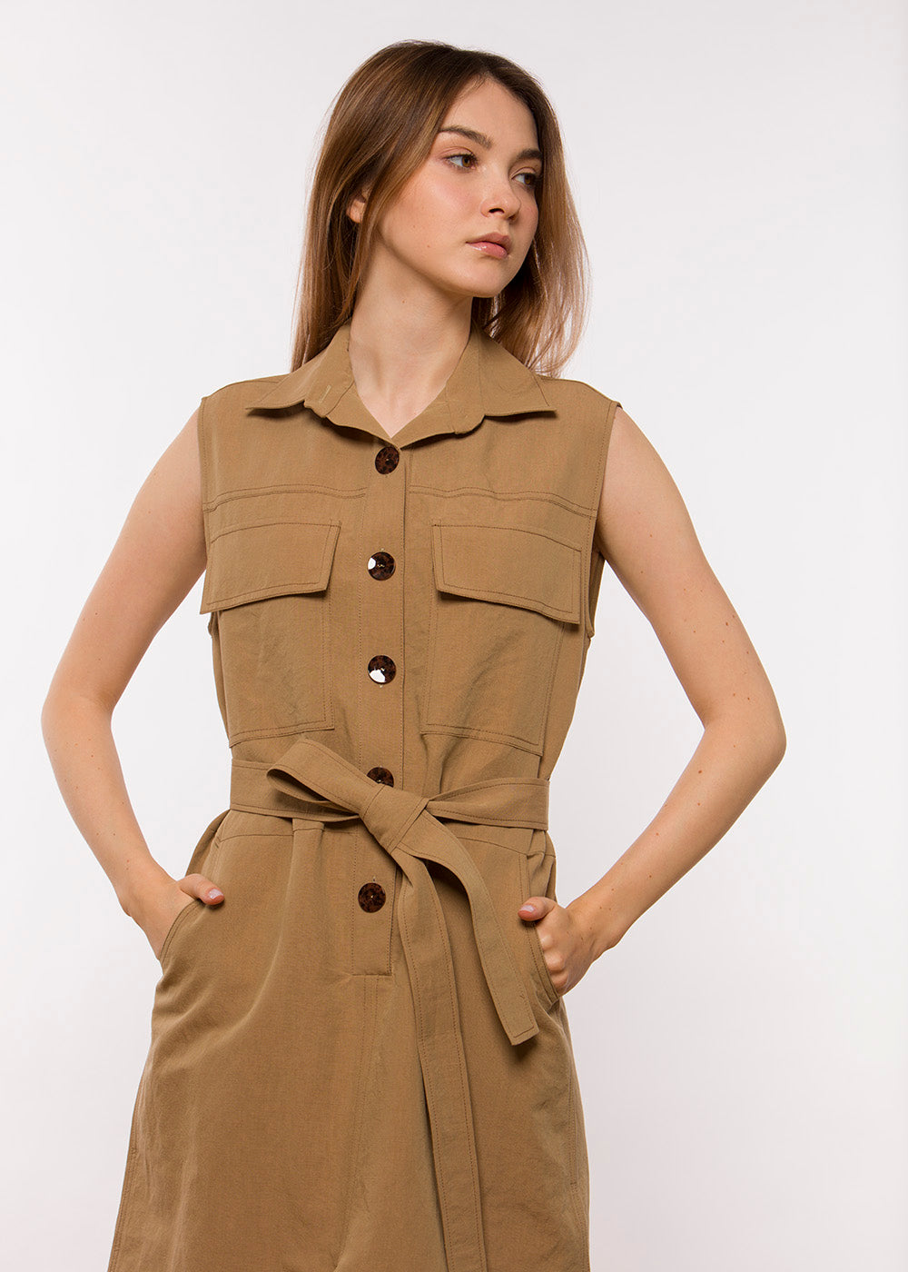 Sherry Long Shirtdress - Taupe