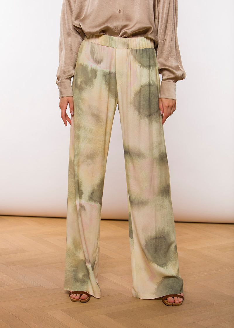 Charmain wide leg pjama pants - pistachio