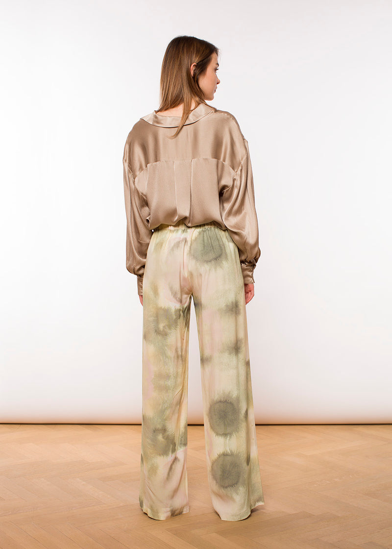 Charmain wide leg pjama pants - pistachio