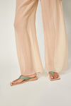 Luna Silk Chiffon Pants - cold champagne