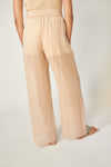 Luna Silk Chiffon Pants - cold champagne