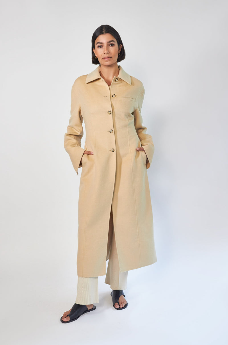 Toya double wool coat - creme
