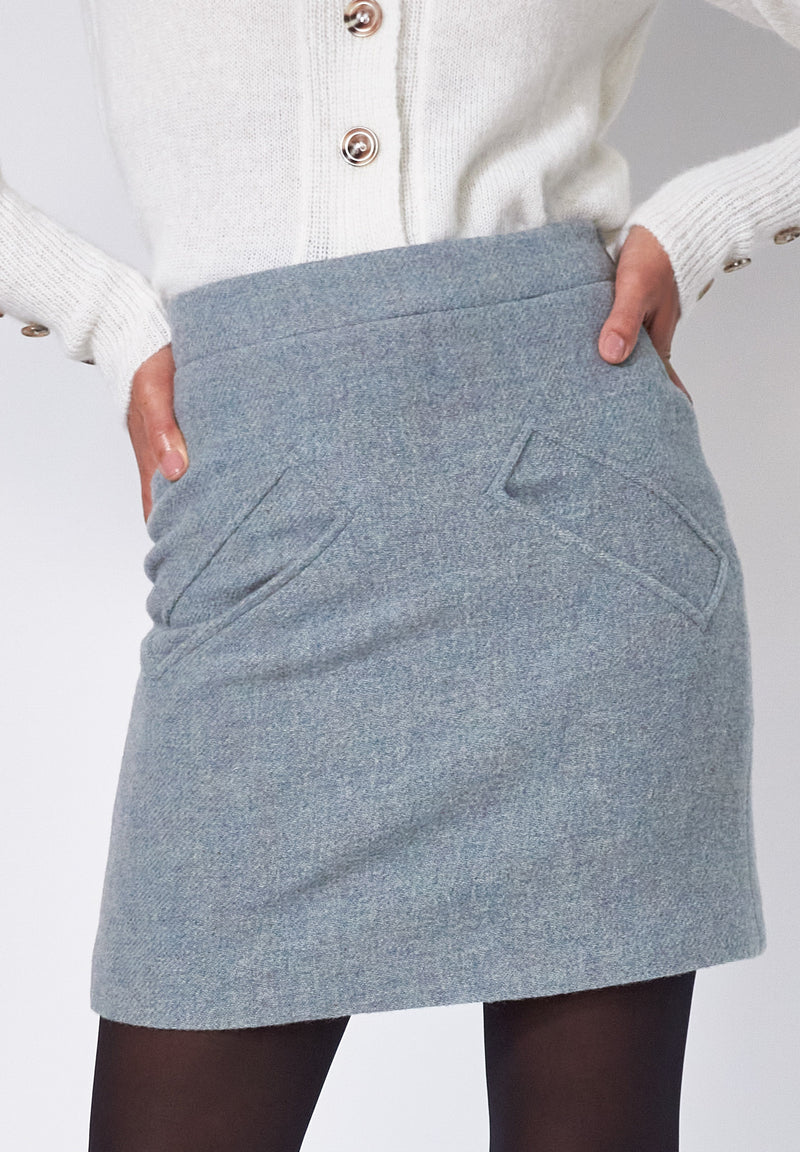 Gray Skirt - craft blue