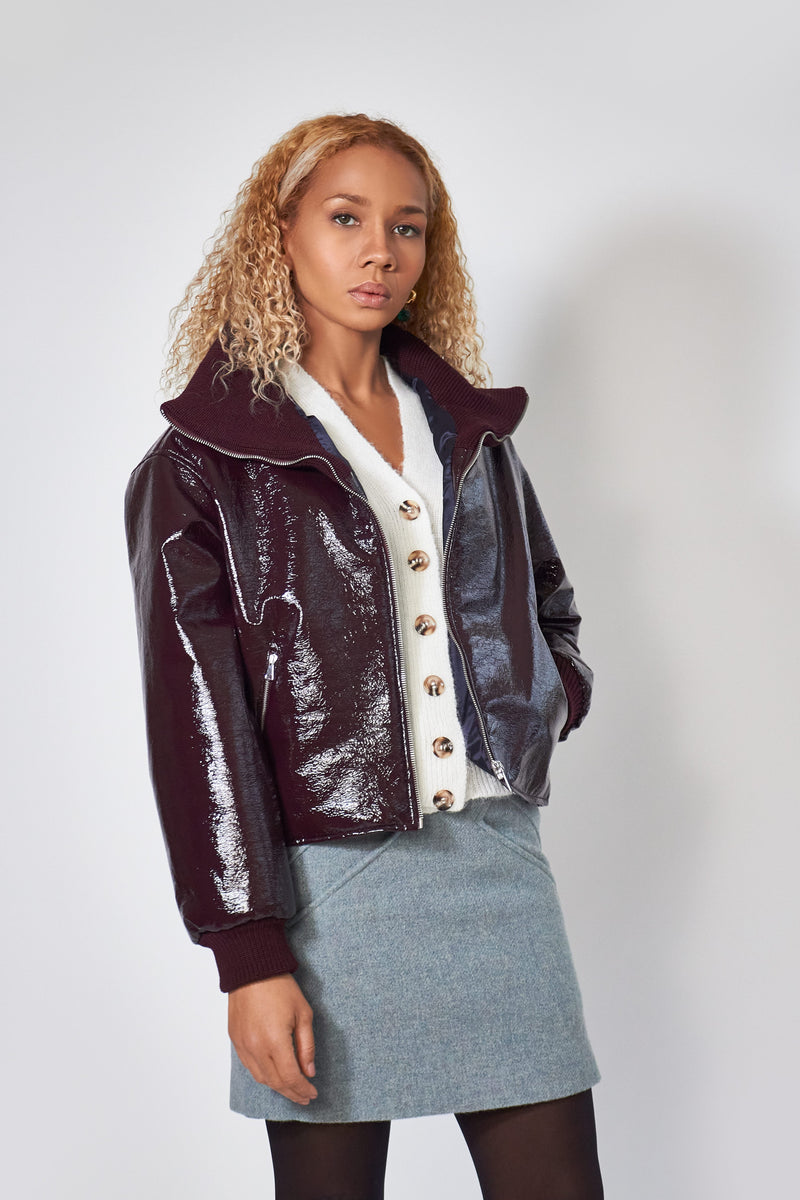 Jacob Vinyl Jacket - dark cherry