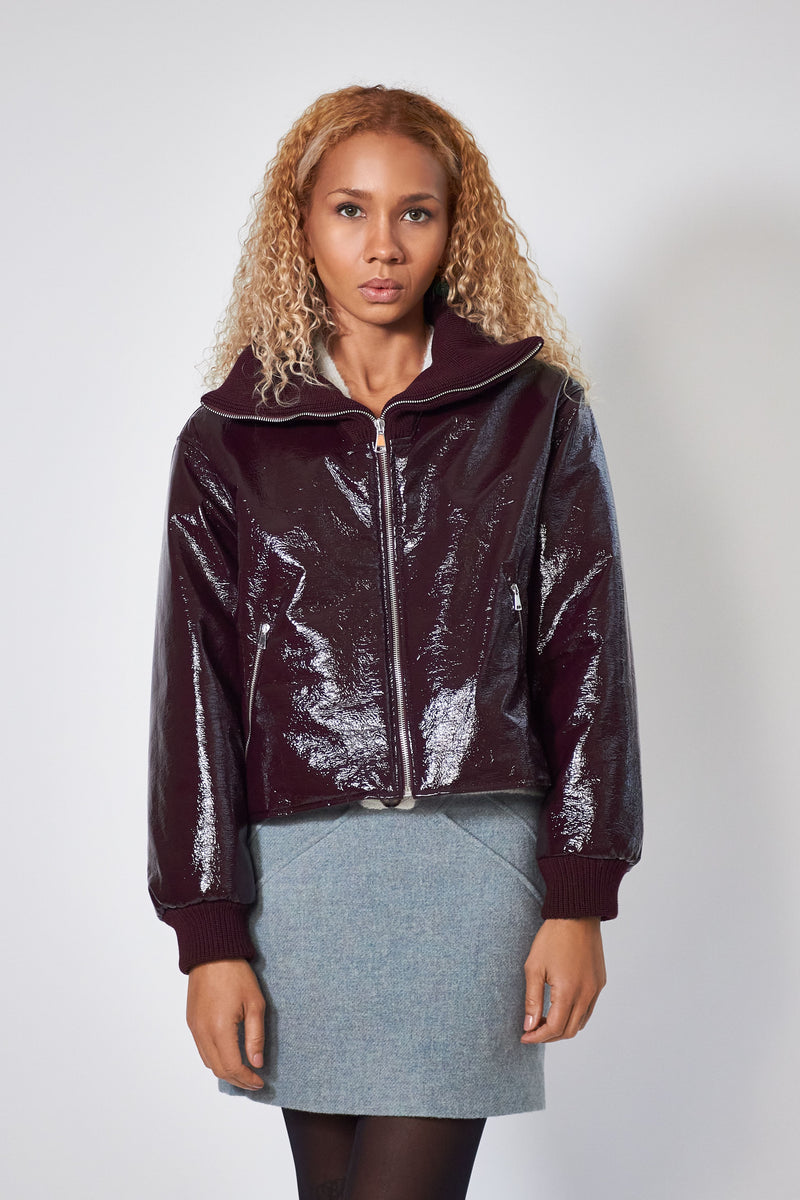 Jacob Vinyl Jacket - dark cherry