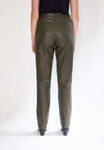 Record Leather Pants - Kaki Green