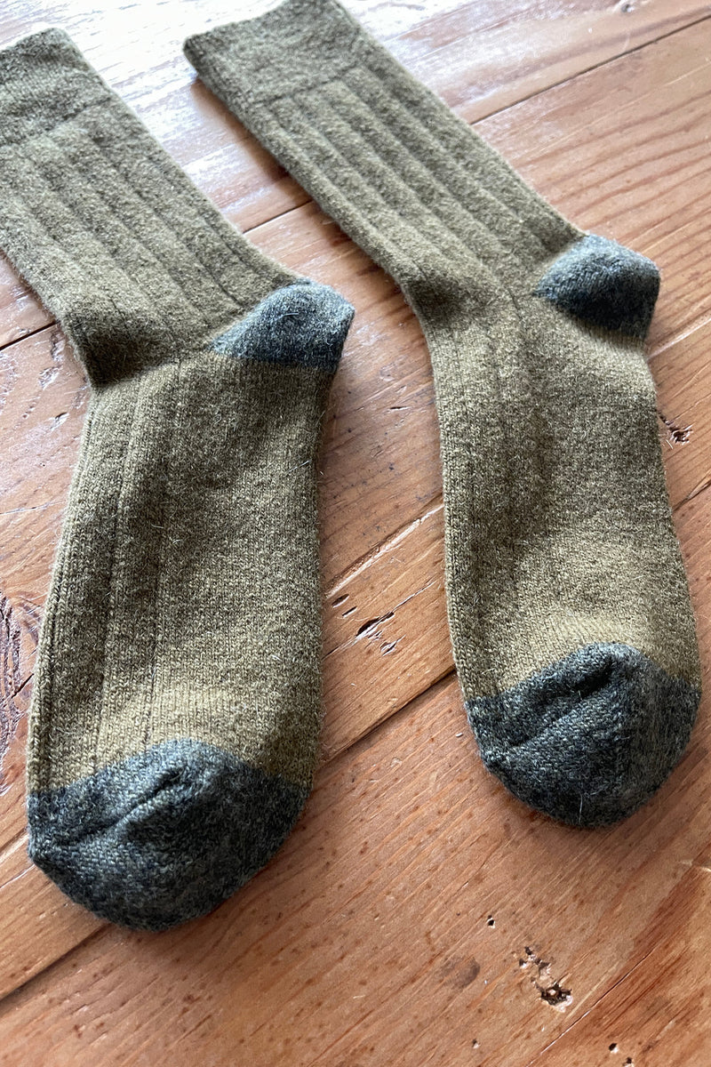 Klassische Socken aus Kaschmir - farn