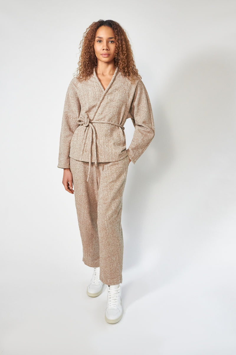 MISSING YOU ALREADY - Piping Robe Jacket- brown