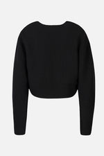 Cotton Knitted Bolero Jacket - black