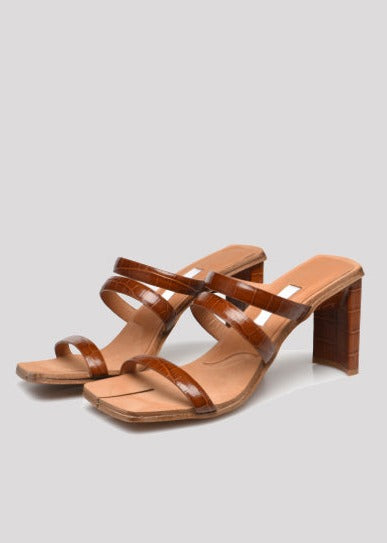 MIISTA - Joanne clay croc high heel - brown