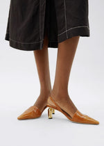 Conie Slingback Shoes - patent leather emboss almond