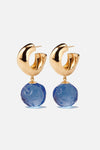 Small Cleo Earrings - Gold Vermeil / Glass - blue