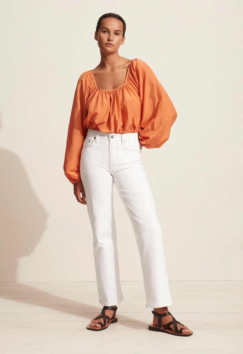 matteau Decolette Blouse - Papaya