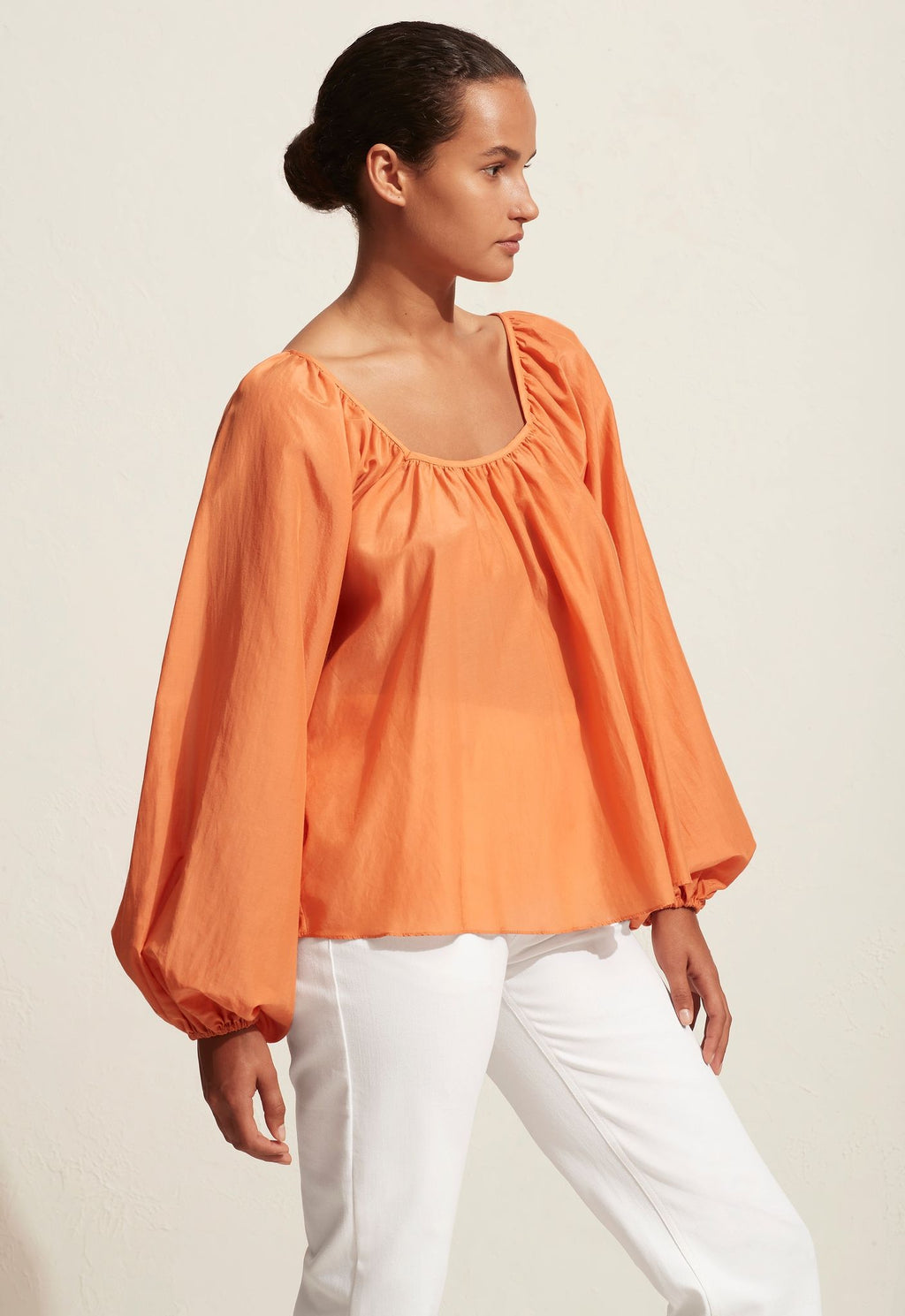 matteau Decolette Blouse - Papaya