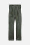 Roseanna Record Leather Pants - Kaki Green