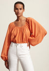 matteau Decolette Blouse - Papaya