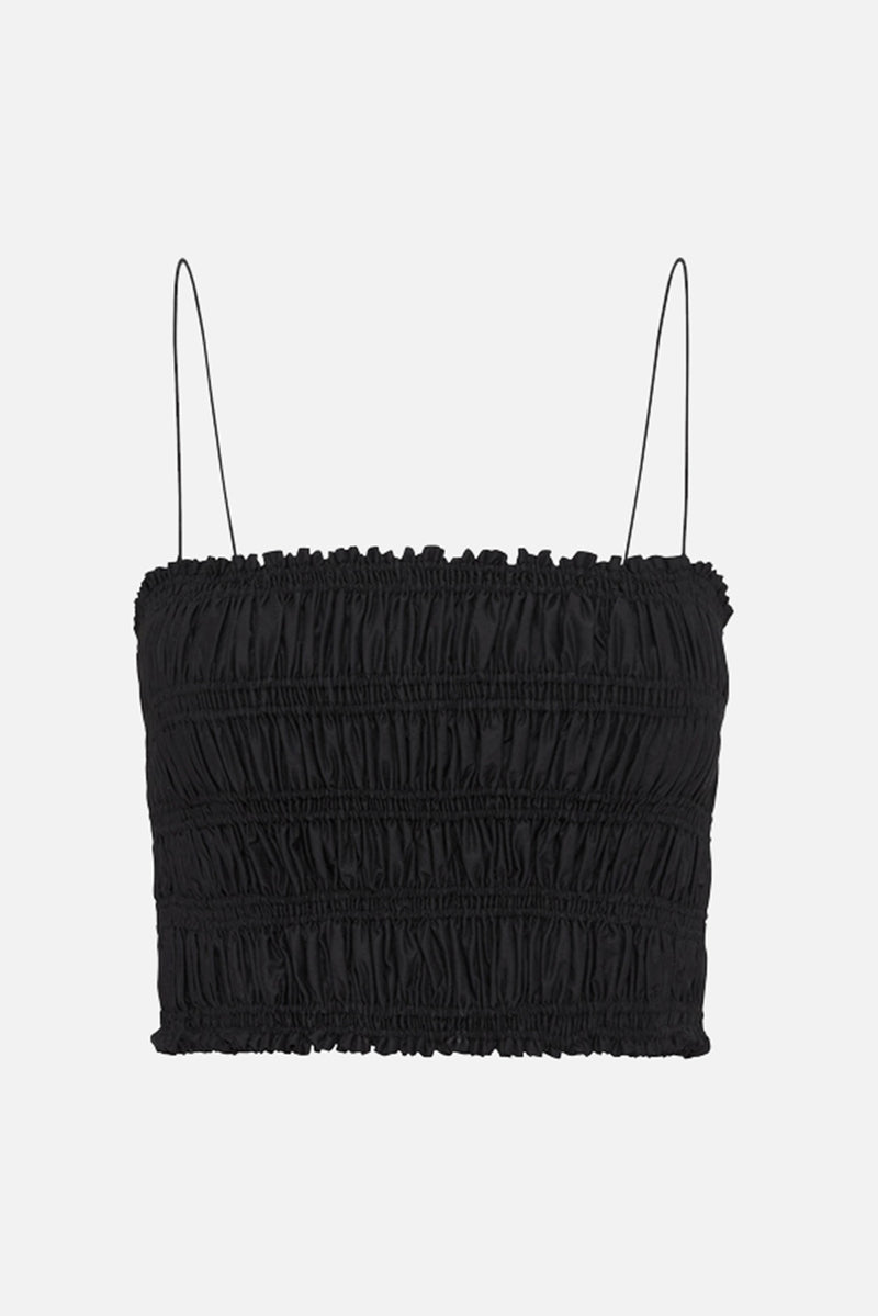 Shirred Camisole Top - Black